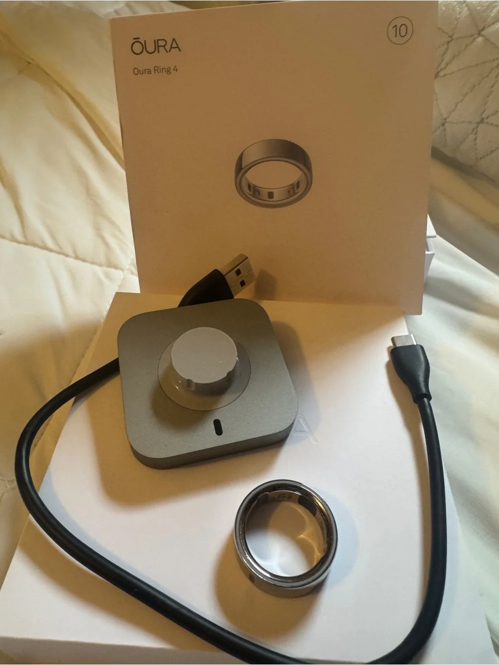 Oura Ring 4 - Silver Smart Ring (Size 10)
